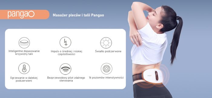 Masażer mięśni brzucha pleców talii pas wyszczuplający TENS EMS Pangao PG-2645L - obrazek 14