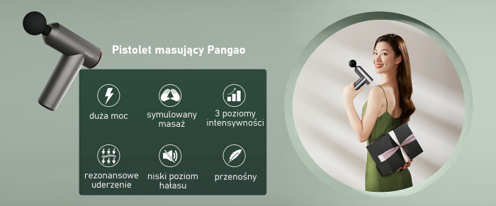 Pistolet do masażu mocny masażer massage gun Pangao PG-190M - obrazek 10