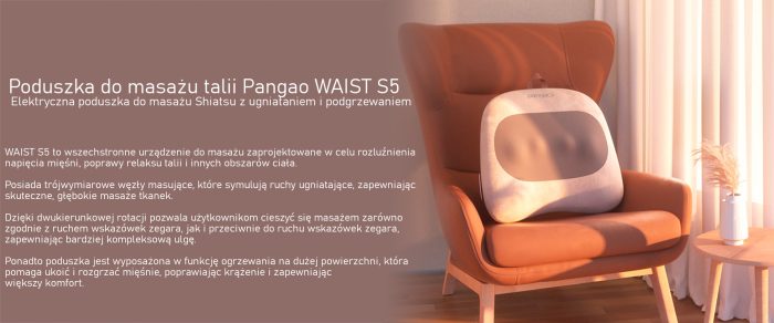Poduszka masująca masaż Shiatsu wibracja ugniatanie talii Pangao WAIST S5 - obrazek 6