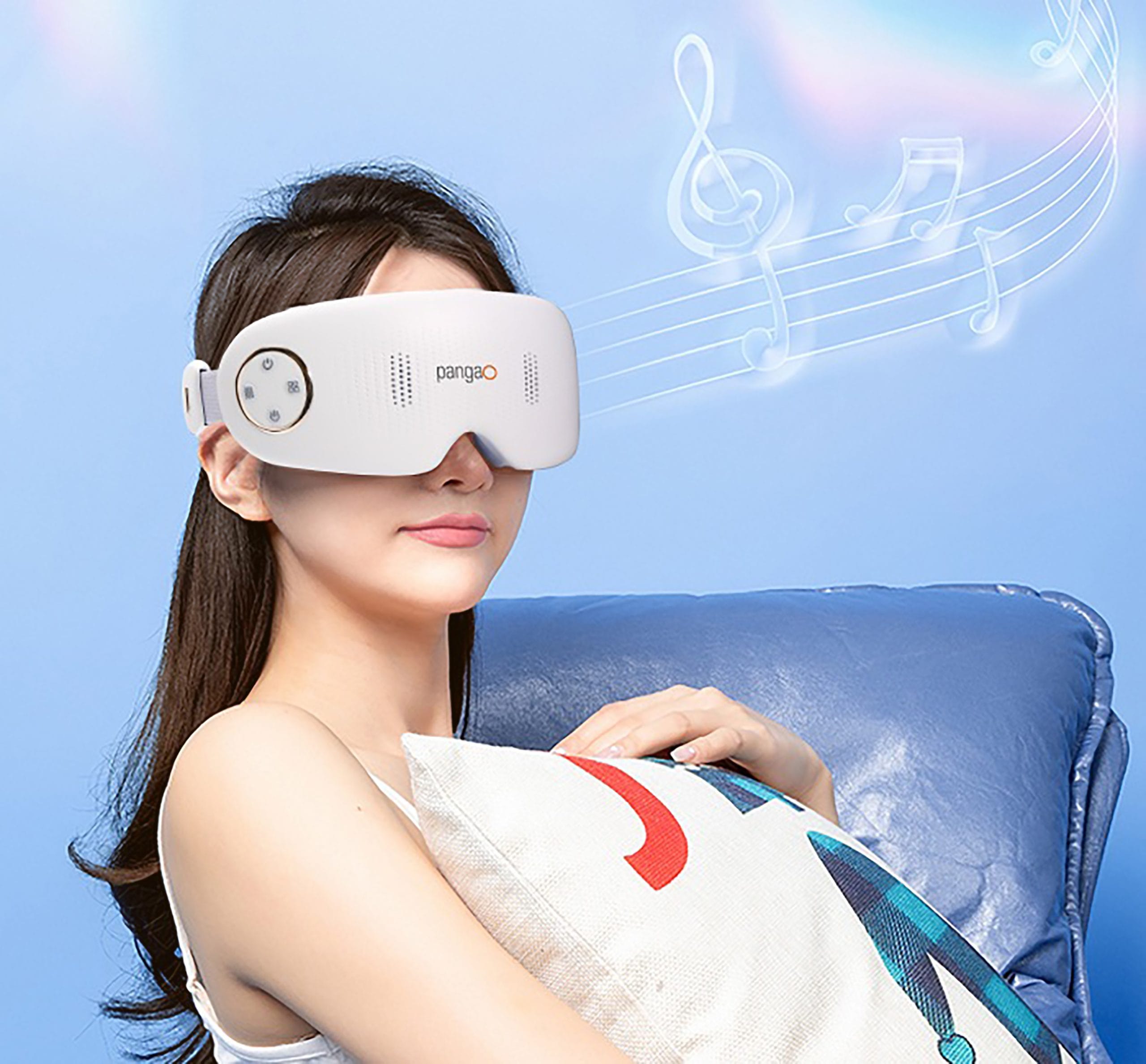 masażer oczu z parą wyposażony w moduł bluetooth